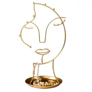 Gold Beauty Face Dressing Table Desktop Decoration Jewelry Rack Storage Metal Ornaments Earrings Necklace Jewelry Display Rack