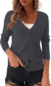 [Generic] Women's V Neck Solid Color Knitted Sweater Lightweight Dusters Womens Denim Jackets White Cardigan Summer Linen Padded Jacket Ladies Pink Streetwear Coats