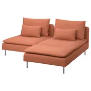 SÖDERHAMN 2-seat sofa with chaise longue, Kelinge rust