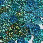 Round Flat Sequin 15mm Top Hole Light Sapphire Blue Hologram Glitter Sparkle