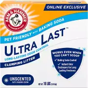 Ultra Last Unscented Clumping Cat Litter, Multicat 18Lb