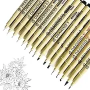 ZACHMEST Micro Fineliner Drawing Art Pens, 16 Size Fine Tip Markers Waterproof Ink Set Artist Supplies Archival Inking Markers Liner Watercolour Gift Stuff for Professional Drawing, Sketching