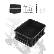 VEVOR Rear Bike Basket Large Bicycle Basket with Cargo Net Rainproof Cover Liner