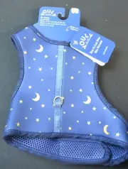 Youly the Classic Cat Harness S/M Small Medium Dark Blue Gold Stars Moon & Leash