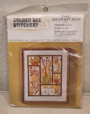 Vintage Golden Bee Stitchery 403 The Memory Box Crewel Embroidery Kit 12x14 1974