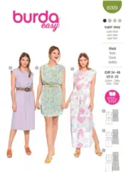 Burda 6009 Misses Dress Sewing Pattern Sz 8-22 (3 Styles) NEW!