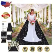 Luxury 4x25 Ft Black Sequins Carpet Runner - Ideal for Weddings & Celebrations
