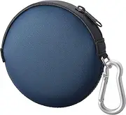 [OneJoy] Mini Round Coin Purse with Clip on, Lightweight Waterproof Zipper Pouch for Earbuds, Keys, Coins, Compact Travel Storage Case for Women & Men [ Navy ]
