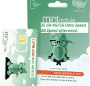 Mint Mobile 12 Month Unlimited Data Talk Text Prepaid 1 Year Plan Sim Card