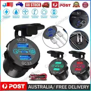 1-2Pcs PD Type C Dual USB Car Charger QC 3.0 Charger 12V 24V Power Outlet Socket