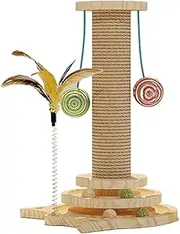 Uoqpty Cat Scratching Post,Tall Cat Scratching Post - Interactive Reusable Anti-Tilting Kitten Toy for Exercise Home Encouraging Exercise Kitten Keeping Entertained Floor Indoor
