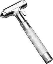 Premium Car Glass Breaker with Seat Belt Cutter - Automotive Safety Hammer - Emergecy Escape Tool, Car Autoaccessory Metal Window Hammer(Silver 2 Pack)
