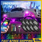 8pcs RGB LED Rock Lights Pod Offroad Truck Boat Lamp Under Glow Remote Car 12V