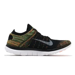 Nike 慢跑鞋 Free 4 Flyknit 男鞋 輕量 透氣 舒適 赤足 運動 訓練 黑 橘 631053006