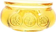 ADOCARN Cornucopia Ornament Decor Large Crystals Clear Home Decor Indoor Decoration Money Bowl for Ornaments Wealth Crystals Shaped Key Shape Cornucopia Home Decorations Golden Citrine