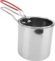 304 Stainless Steel Deep Fryer Pot, 10QT Fry Pot with Basket for Chicken Chips Fish, Non Slip Handle, Versatile Kitchen Tool