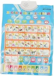 Vaguelly Spanish English Talking Poster Kids Educational Toys Battery-Free Interactive Learning Chart for Nursery