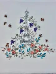 Lili - Springtime Eiffel Tower, an Advanced Brazilian Embroidery Pattern