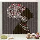 Headscarf Woman's Head 3D Curtain Blockout Photo Printing Curtains Drape Fabric