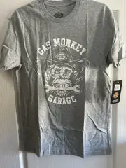 Dickies Gas Monkey Garage T-Shirt Medium Cotton Blend Logo Gray New