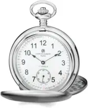 Charles Hubert Stainless Steel White Dial Pocket Watch XWA4336