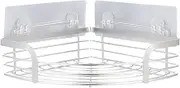 Wall Tripod Bathroom Shower Shelf Wall Mount Shelf Bathroom Storage Organizer Over Toilet Organizer Shelves for Storage Wall Mounted Corner Wire Baskets Stainless Steel Silver