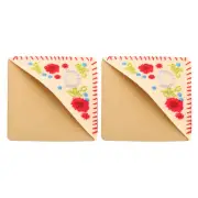 2pcs Corner Bookmark,Letter Book Mark Personalized Embroidered,Beige Red,D