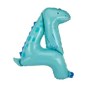 Dinosaur Number 4 Foil Balloon