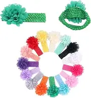 [MERRYHAPY] Hair Elastics 12pcs Headband Headgear Baby The Flowers Chiffon Flower Hairband