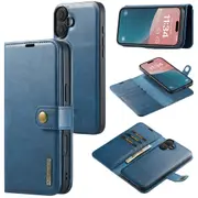 DG.Ming iPhone 16 Detachable Classic Folio Wallet Case Cover Apple [Blue]