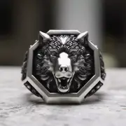 Handcrafted 925 Sterling Silver Wolf Head Signet Ring - Men's Gothic Biker