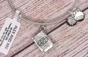 NEW NWT Alex and Ani Fantastic Beast Newts Suitcase Two Tone Silver Bracelet