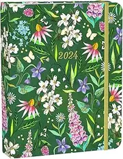 Katie Daisy 2024 Weekly Planner | Deluxe Hardcover 12-Month Calendar | 7.5" x 9" | Wire-O, Inner Pockets, Elastic Closure, Tabs