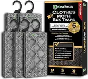 MaxGuard Clothes Moth Traps (5-Pack) – Non-Toxic Pheromone Glue Traps for Closets – Targets Webbing & Case-Bearing Moths – No Mothballs Needed