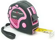 Pink Power 16ft Pink Measuring Tape Measure for Womens Tool Kit with Retractable Blade and Lock Button - Girls Tape Measure for Pink Tools - Lightweight Measurement Tape
