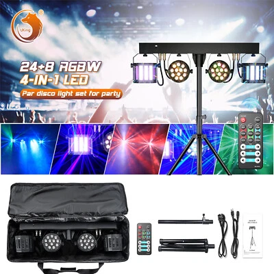 180W LED Par Light Stand RGBW 4IN1 DMX DJ Disco Party Bar Band Light with Bags