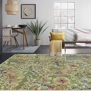 Area Rugs for Bedroom 80x160cm,Green Retro Carpet for Entryways Hallways Bedroom Laundry Room Kitchen Floor Runner Bedside Carpet