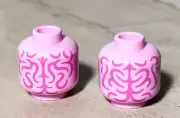 New LEGO Monster Brains Printed on Both Sides Lot of 1 Pink Flesh Science Lab