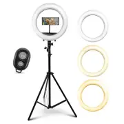 iDance LED Ring Light with Cell Phone Holder, 12", USB Powered with Bluetooth...