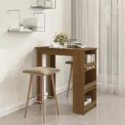 NNEVL Bar Table with Storage Rack Brown Oak 102x50x103.5 cm Chipboard