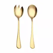 Gold Salad Spoon Fork 2PCS Salad Spoon Stainless Steel Cutlery Set Serving Spoon