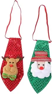 [Gadpiparty] Christmas Decorations Santa Christmas Glow Necktie Sequin Tie for Children Holiday