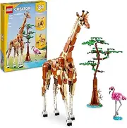 LEGO Creator 3in1 Wild Safari Animals, Giraffe Toy to Lion to Gazelle Figures, Nature Set for 9 Plus Year Old Girls & Boys, Kids Toy Includes Flamingo and Butterfly for Imaginative Play 31150