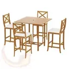 Gardeon Outdoor Bar Table 6 Chairs Stools Set Patio Dining Furniture Acacia Wood
