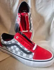 Vans Old Skool Pro Sketchy Checker Red Men's Size 9 W 10.5