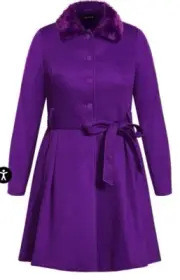 City Chic Small Coat Blushing Belle Purple Plus Size 16
