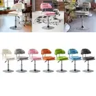 Rolling Bar Stool Barstools with Backrest Counter Stool Adjustable Bar Chair for