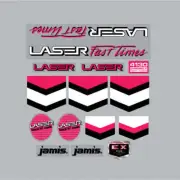Jamis - LASER "Fast times" black FLURO PINK bmx decal set - old school bmx