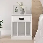 Bedroom Table Bedside Cabinet White 43x36x50 cm