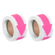 Arrow Sticker 2.8x1.2", 300 Pcs Adhesive Color Coding Decal, Bright Pink